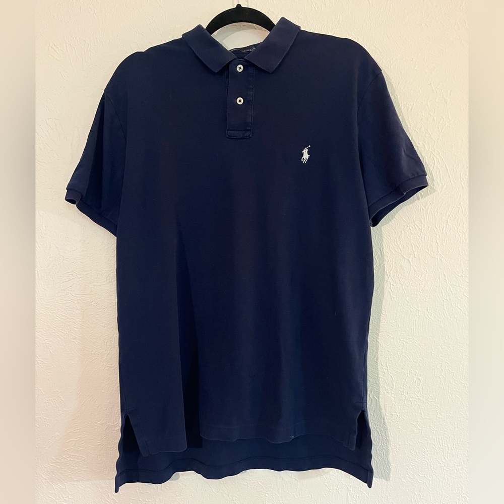 Polo by Ralph Lauren Men's Dark Blue Polo Shirt Size L